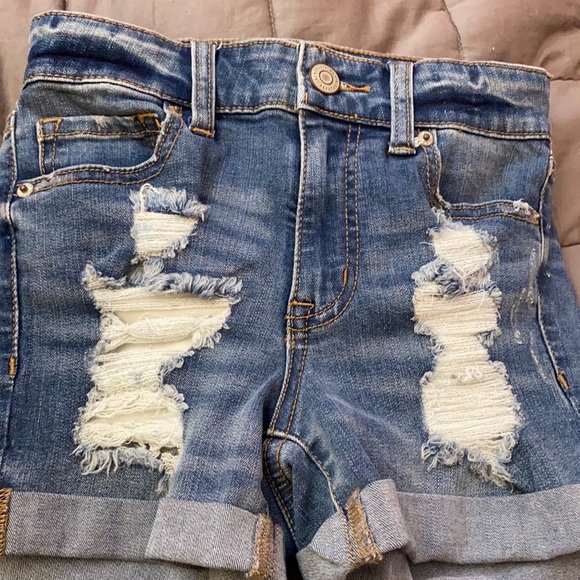 Aeropostale Pants - Light blue ripped Aero jean shorts